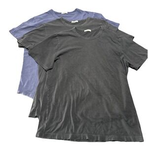 Buck Mason Mens T Shirt Lot Of 3 Size Large Black Blue Cotton Made in USA